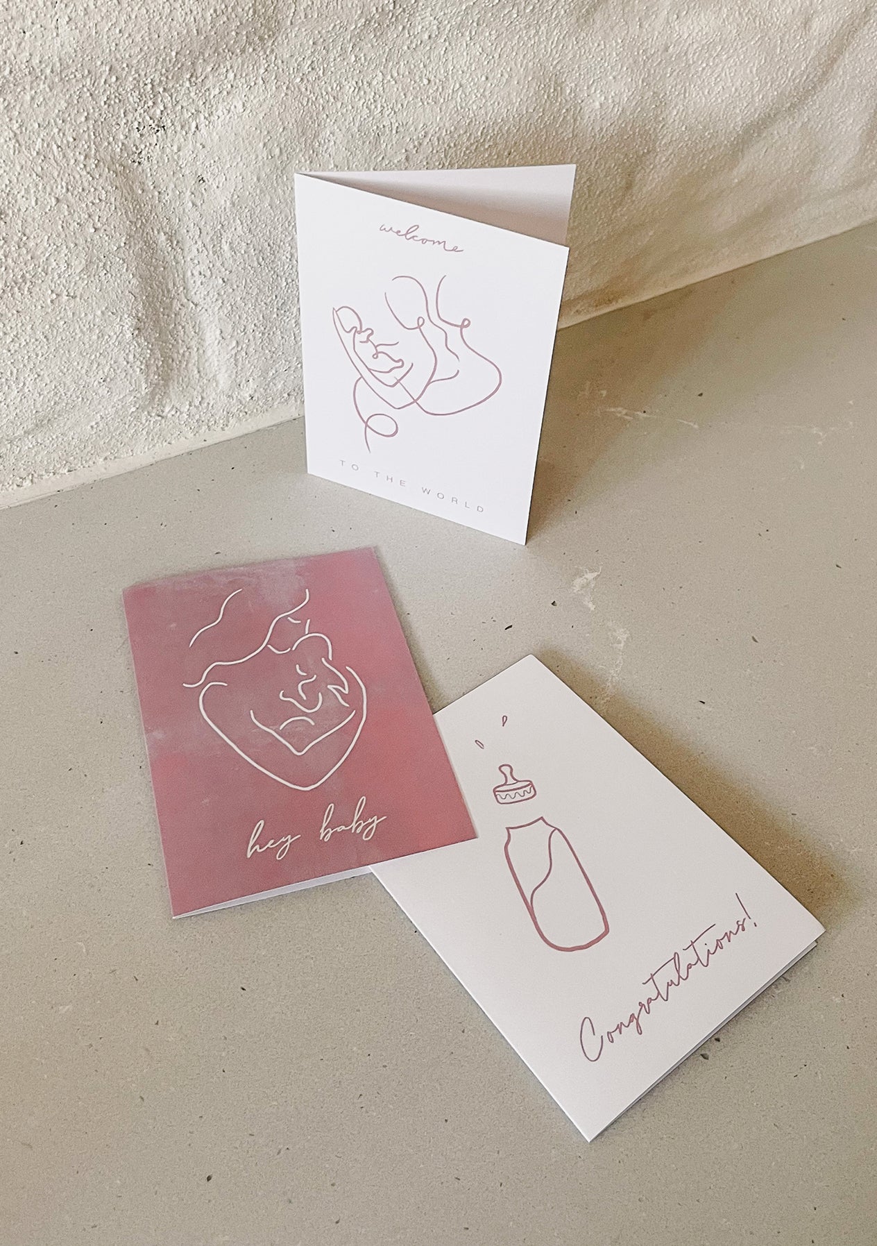 Welcome To The World Card | peony pink