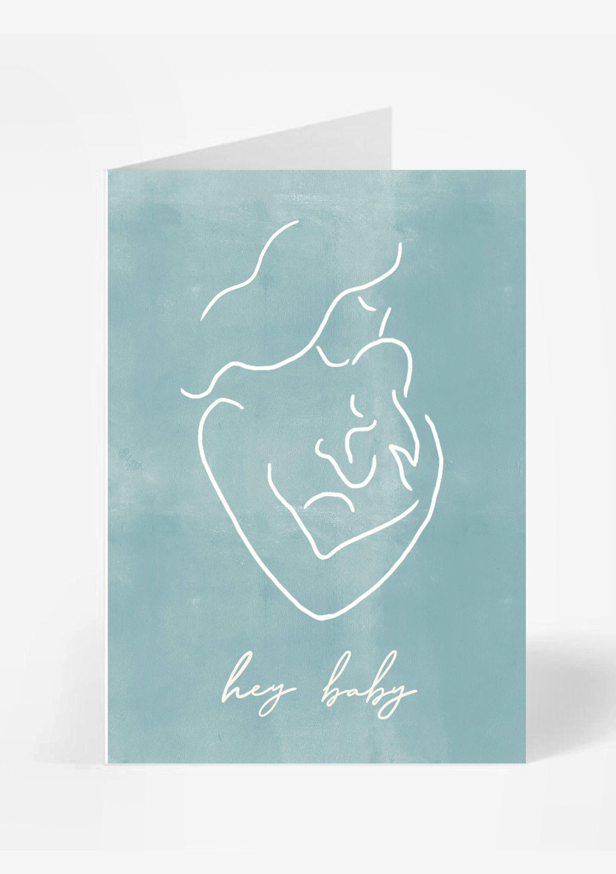 Hey Baby Card | powder blue