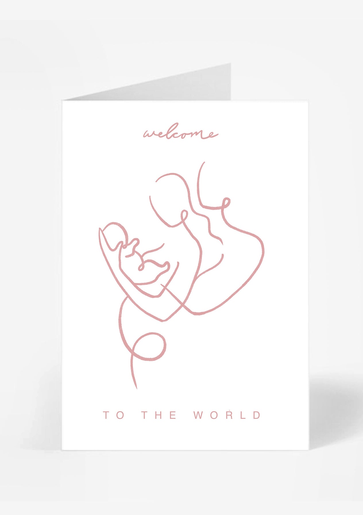 Welcome To The World Card | peony pink